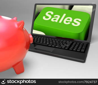 Sales Key Showing Web Selling And Financial Forecast