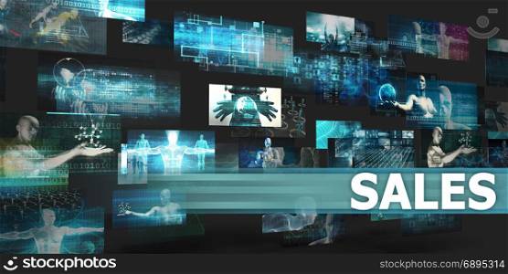 Sales Presentation Background with Technology Abstract Art. Sales