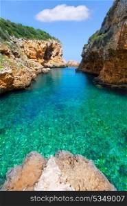 sAlgar beach Cala Rafalet in Menorca at Balearic Islands of Spain