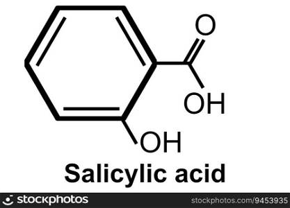 Salicylic acid molecule structure isolated, 3d rendering