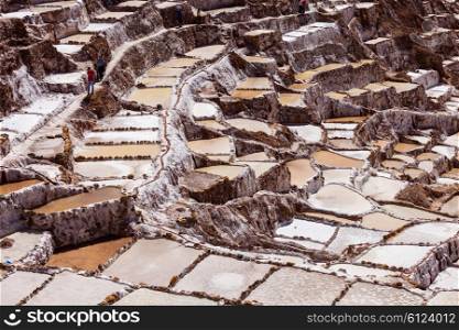 Salinas de Maras, Pre Inca traditional salt mine in Peru