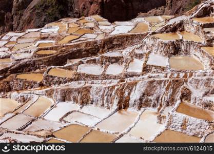 Salinas de Maras, Pre Inca traditional salt mine in Peru