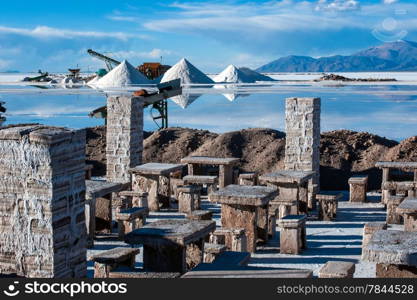 Salinas Grandes on Argentina Andes is a salt desert in the Jujuy Province. More significantly, Bolivian Salar de Uyuni is also located in the same region