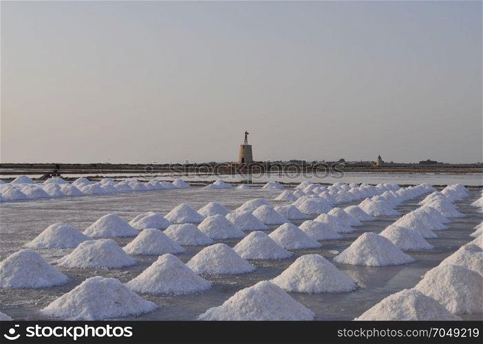Saline (Salt flats) in Marsala. Saline (meaning Salt flats) in Marsala, Italy