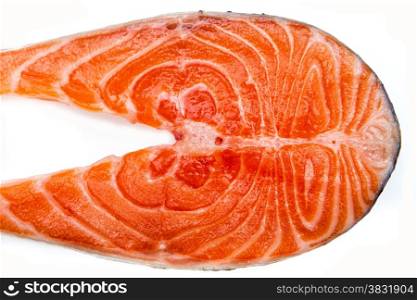 Salmon fish cutlet isolated on white background