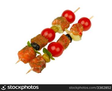 salmon on a skewer