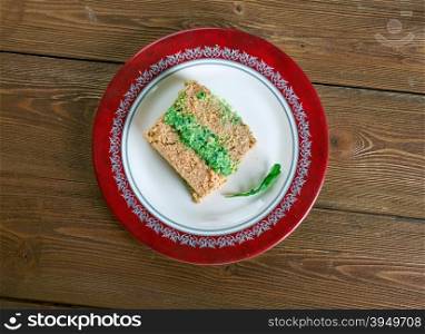 Salmon Terrine , pasta with green beans and herb sauce