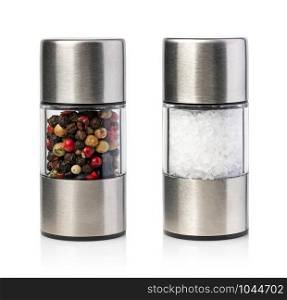 salt and pepper grinders isolated on white. salt and pepper grinders