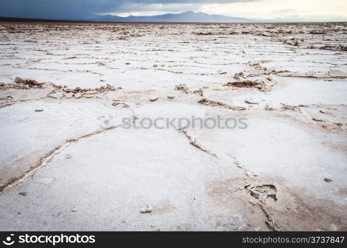 Salt desert close to Amboy, USA. Concept for desertification