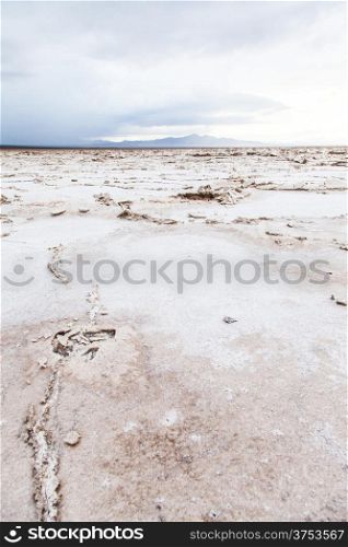 Salt desert close to Amboy, USA. Concept for desertification