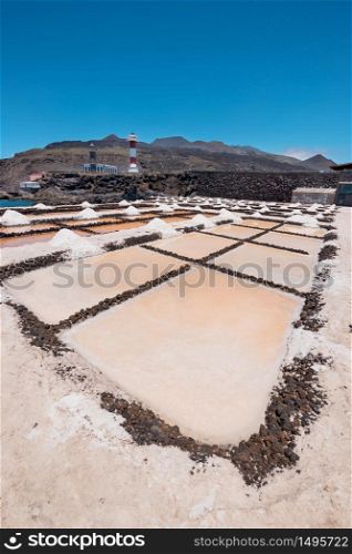 Salt flats in Fuencaliente, La Palma, Canary islands, Spain.