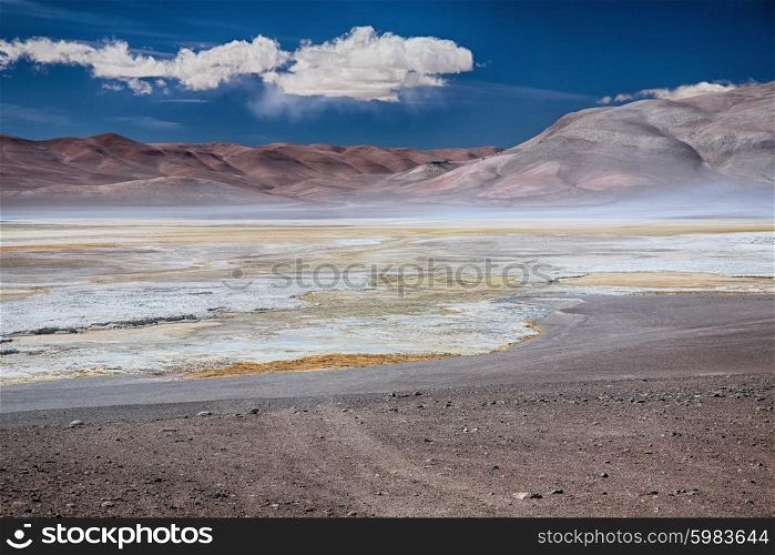 salt lake Salar de Pujsa, desert Atacama, Chile