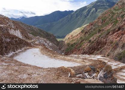 Salt mine terraces in Maras, Sacred Valley, Peru
