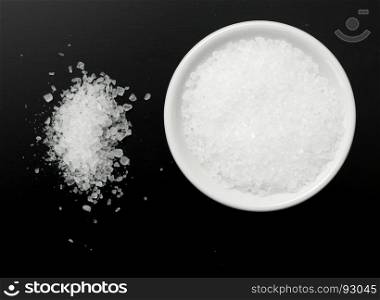salt on a black background