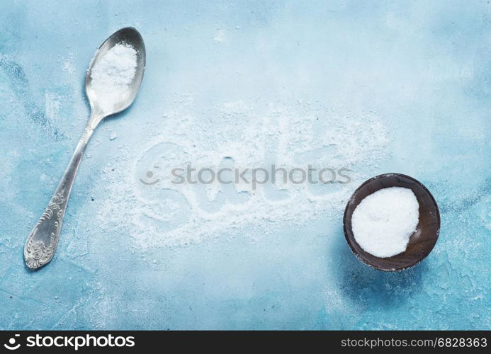 salt on a table, white sea salt