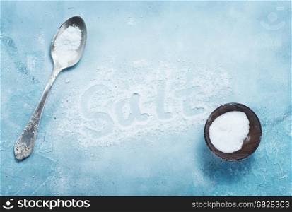 salt on a table, white sea salt