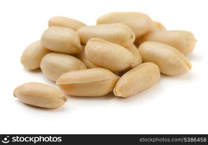 Salted peanuts isolated on white