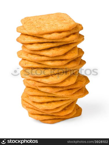 Salty Crackers on white background With clipping path