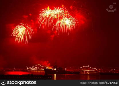 Salute above the bay. Sevastopol.