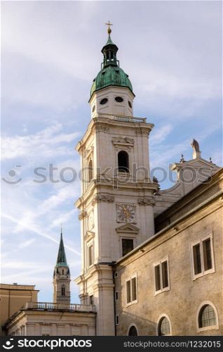 Salzburg Cathedral, Salzburger Dome in the evening sun
