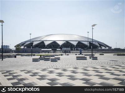 Samara Arena football stadium. Samara - the city hosting the FIFA World Cup in Russia in 2018. Sunny day on August 4, 2018