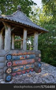 SAMARA, RUSSIA - 28 MAY, 2014: Heritage village, rustic wooden well