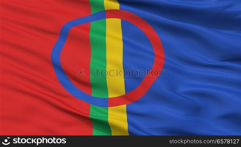 Sami Scandinavia Flag, Closeup View. Sami Scandinavia Flag Closeup