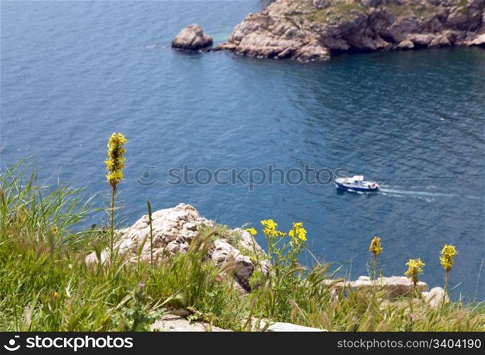 Sammer coast view (Balaclava bay entrance, Krimea, Ukraine)