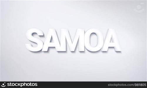 Samoa, text design. calligraphy. Typography poster. Usable as Wallpaper background