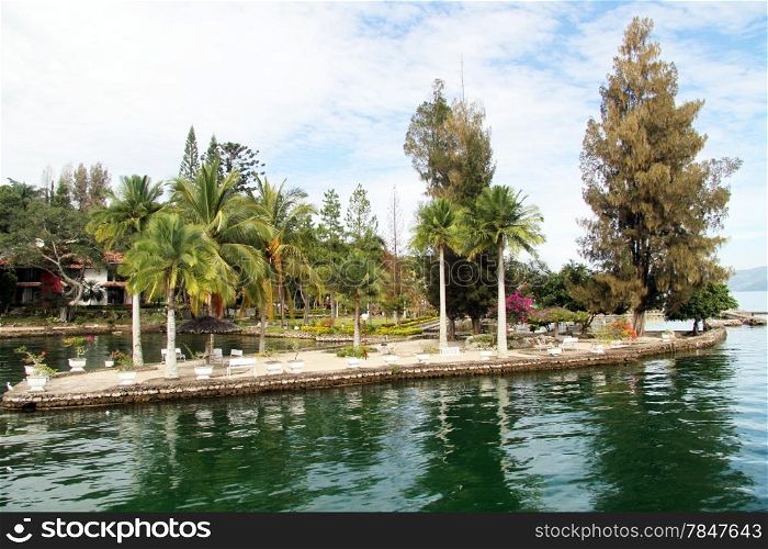 Samosir island on the lake Toba, Indonesia