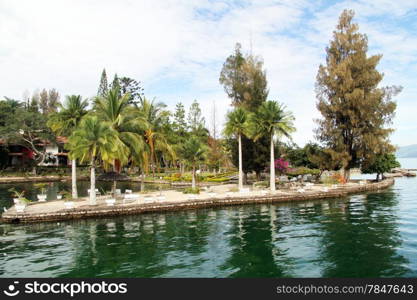 Samosir island on the lake Toba, Indonesia