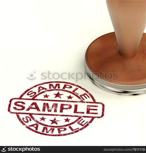 Sample Stamp Showing Example Symbol Or Taste. Sample Stamp Shows Example Symbol Or Taste