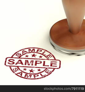 Sample Stamp Showing Example Symbol Or Taste. Sample Stamp Shows Example Symbol Or Taste