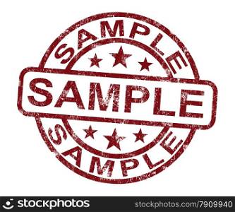 Sample Stamp Shows Example Symbol Or Taste. Sample Stamp Showing Example Symbol Or Taste