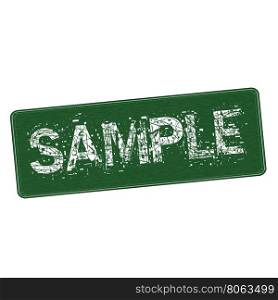 SAMPLE white wording on Background green wood Board