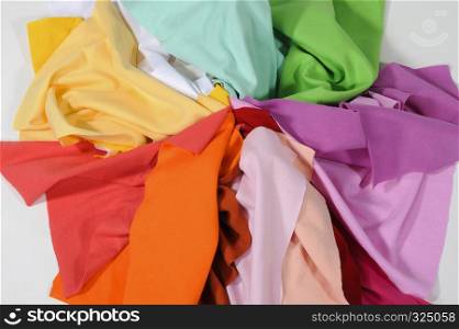 samples of sewing fabric of different colors