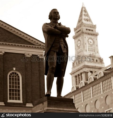 Samuel Adams statue in Boston, Massachusetts, USA