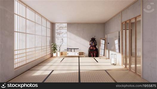 Samurai room Empty - Clean modern room japanese style.3D rendering