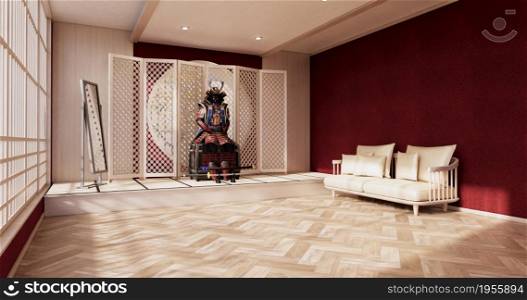 Samurai room Empty - Clean modern room japanese style.3D rendering