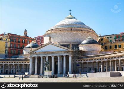San Francesco di Paola in a summer day in Naples, Italy