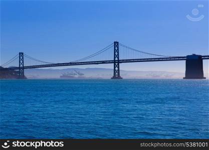 San Francisco Bay bridge from Pier 7 in California USA