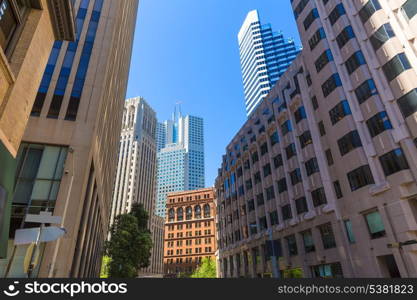 San Francisco downtown buildings in California USA