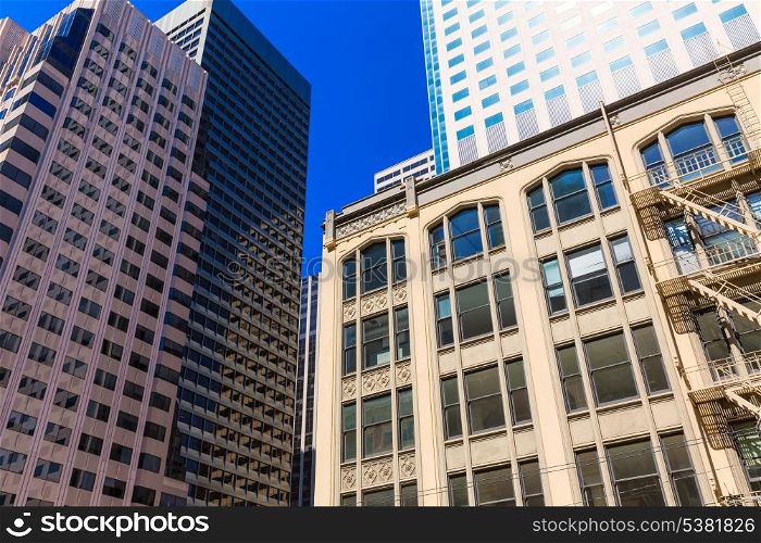 San Francisco downtown buildings in California USA