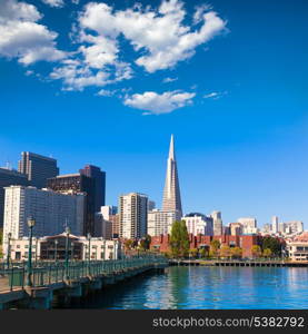 San Francisco downtown from pier 7 in California USA