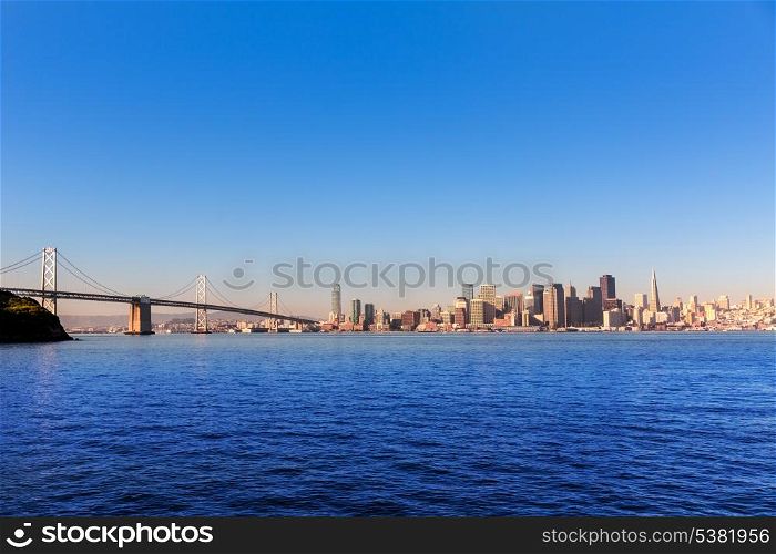 San Francisco skyline in California from Treasure Island USA