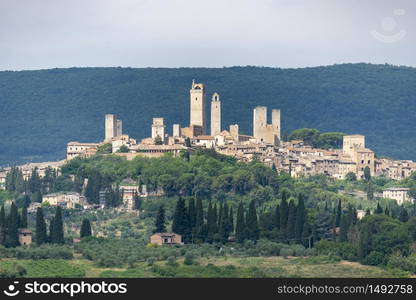 San Gimignano, Siena, Tuscany, Italy: panoramic view at summer