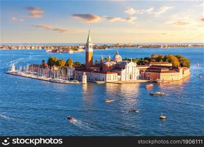 San Giorgio Maggiore Island in the lagoon of Venice, Italy.