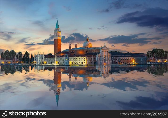 San Giorgio Maggiore, one of venetian landmarks at sunrise