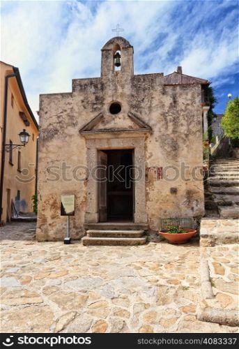 San Liborio chapel in Marciana, ancient village in Elba island, Italy