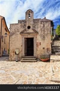 San Liborio chapel in Marciana, ancient village in Elba island, Italy